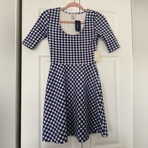 Navy Gingham Dress